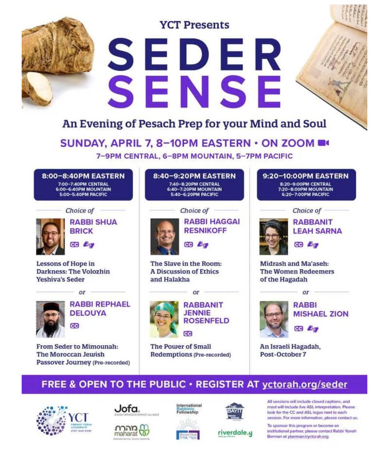 Banner Image for YCT Seder Sense 2024